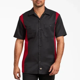 Camicia da lavoro a maniche corte bicolore