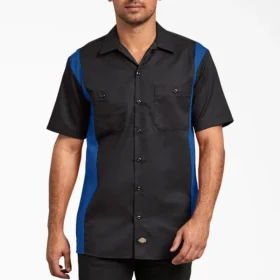 Camicia da lavoro a maniche corte bicolore