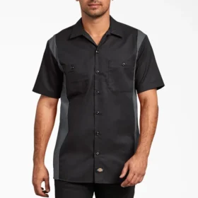 Camicia da lavoro a maniche corte bicolore Camicia da lavoro a maniche corte bicolore