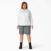 Camicia da lavoro a maniche lunghe con linguetta arrotolata Plus da donna Camicia da lavoro a maniche lunghe con linguetta arrotolata Plus da donna