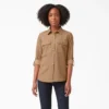 Camicia da lavoro a maniche lunghe con linguette arrotolabili da donna Camicia da lavoro a maniche lunghe con linguette arrotolabili da donna