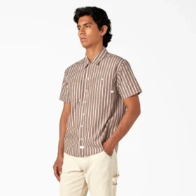 Camicia da lavoro a righe a maniche corte