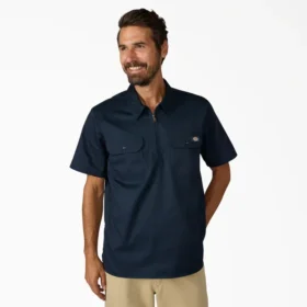 Camicia da lavoro con zip a 1/4