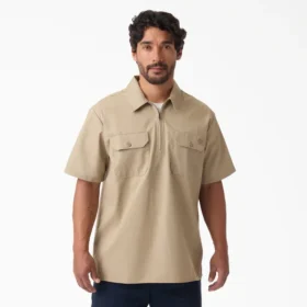 Camicia da lavoro con zip a 1/4