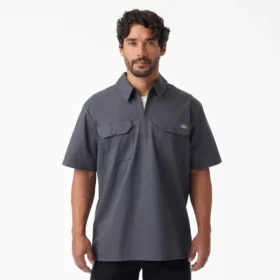 Camicia da lavoro con zip a 1/4