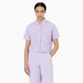 Camicia da lavoro corta a righe Hickory da donna