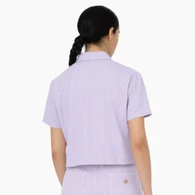 Camicia da lavoro corta a righe Hickory da donna