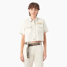 Camicia da lavoro corta da donna Dickies X Harley-Davidson Eagle