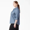 Camicia da lavoro in chambray con risvolto per donne taglie forti Camicia da lavoro in chambray con risvolto per donne taglie forti