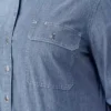 Camicia da lavoro in chambray con risvolto per donne taglie forti Camicia da lavoro in chambray con risvolto per donne taglie forti