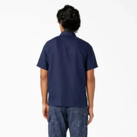 Camicia da lavoro in lino a maniche corte