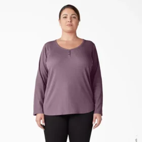 Camicia Henley a maniche lunghe da donna taglie forti
