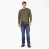 Camicia Henley a maniche lunghe pesante in tessuto melange Camicia Henley a maniche lunghe pesante in tessuto melange