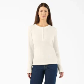 Camicia Henley da donna con collo rotondo