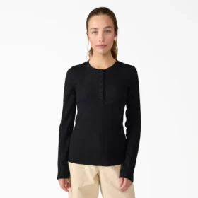 Camicia Henley da donna con collo rotondo