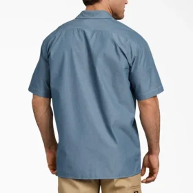 Camicia in chambray a pantaloncini con maniche corte dalla vestibilità comoda