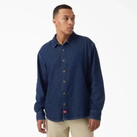 Camicia in denim leggera a maniche lunghe