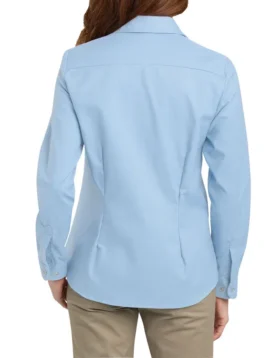 Camicia Oxford elasticizzata a maniche lunghe da donna