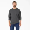 Camicia pesante a maniche lunghe con taschino in tessuto melange Camicia pesante a maniche lunghe con taschino in tessuto melange