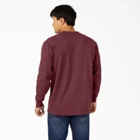 Camicia pesante a maniche lunghe con taschino in tessuto melange