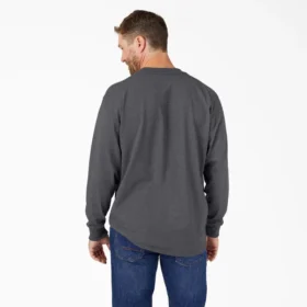 Camicia pesante a maniche lunghe con taschino in tessuto melange