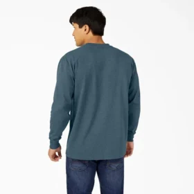 Camicia pesante a maniche lunghe con taschino in tessuto melange