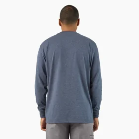 Camicia pesante a maniche lunghe con taschino in tessuto melange