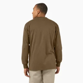 Camicia pesante a maniche lunghe con taschino in tessuto melange