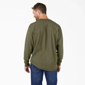Camicia pesante a maniche lunghe con taschino in tessuto melange