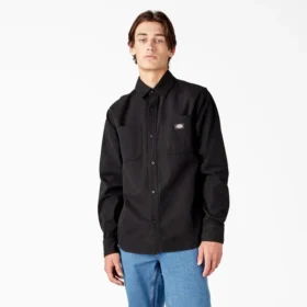 Camicia utility a maniche lunghe in tela di cotone