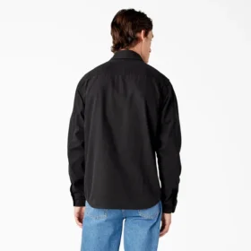 Camicia utility a maniche lunghe in tela di cotone