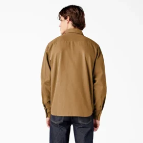 Camicia utility a maniche lunghe in tela di cotone