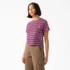 Camicie corte a righe con taschino da donna Camicie corte a righe con taschino da donna