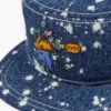 Cappellino da pittore in denim sbiancato Brain Dead