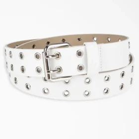 Cintura da donna in pelle con doppio occhiello