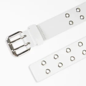 Cintura da donna in pelle con doppio occhiello