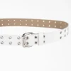 Cintura da donna in pelle con doppio occhiello