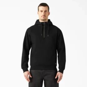 Felpa con cappuccio e zip a un quarto