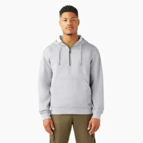 Felpa con cappuccio e zip a un quarto
