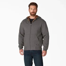 Felpa con cappuccio e zip integrale foderata in pile a pelo lungo