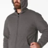 Felpa con cappuccio e zip integrale foderata in pile a pelo lungo Felpa con cappuccio e zip integrale foderata in pile a pelo lungo