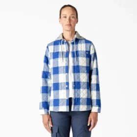 Giacca a camicia con cappuccio in flanella da donna