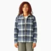 Giacca a camicia con cappuccio in flanella da donna Giacca a camicia con cappuccio in flanella da donna