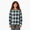 Giacca a camicia con cappuccio in flanella da donna Giacca a camicia con cappuccio in flanella da donna