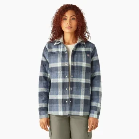 Giacca a camicia con cappuccio in flanella da donna