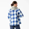 Giacca a camicia con cappuccio in flanella da donna Giacca a camicia con cappuccio in flanella da donna