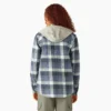 Giacca a camicia con cappuccio in flanella da donna Giacca a camicia con cappuccio in flanella da donna
