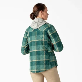 Giacca a camicia con cappuccio in flanella da donna