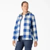 Giacca a camicia con cappuccio in flanella da donna Giacca a camicia con cappuccio in flanella da donna