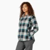 Giacca a camicia con cappuccio in flanella da donna Giacca a camicia con cappuccio in flanella da donna